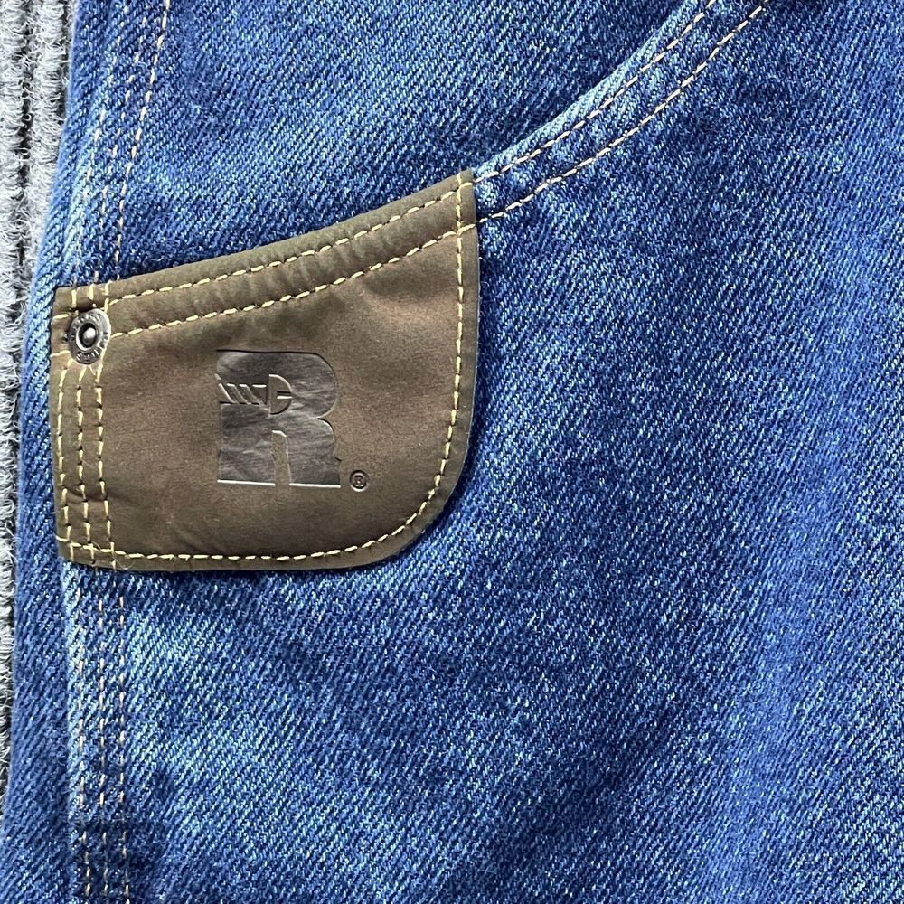 Wrangler Riggs Workwear Pants Mens 42x32 Blue Jeans Denim Carpenter Straight Fit - Picture 4 of 16